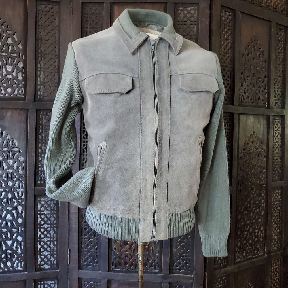 Vintage Leather sweater jacket - Picture 1 of 16
